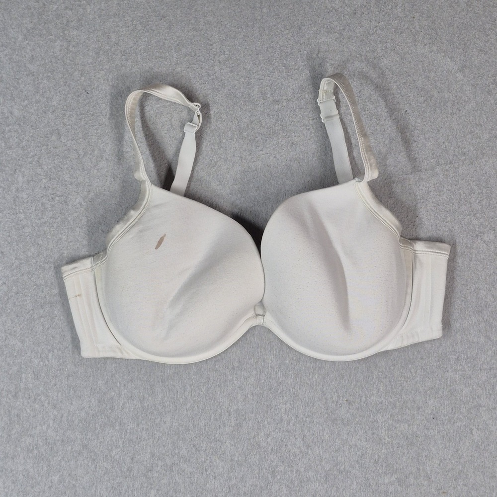 Cacique Women Bra 44D White T Shirt Underwired Knit Strap Adjustable READ
